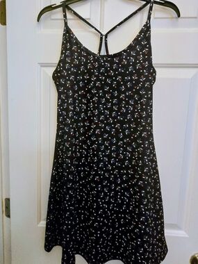 Strapy Black Print Sundress / Skort